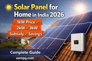 Solar Panel for Home in India 2026 – Complete Guide (1kW, 2kW, 3kW Price, Subsidy & Savings)