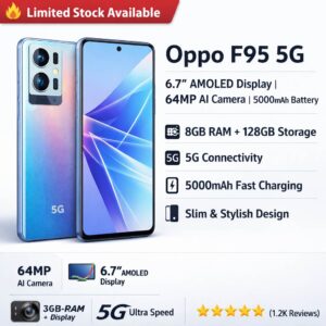 Oppo F95 5G Smartphone with 6.7-inch AMOLED Display, 64MP Camera, 5000mAh Battery | 8GB RAM + 128GB Storage
